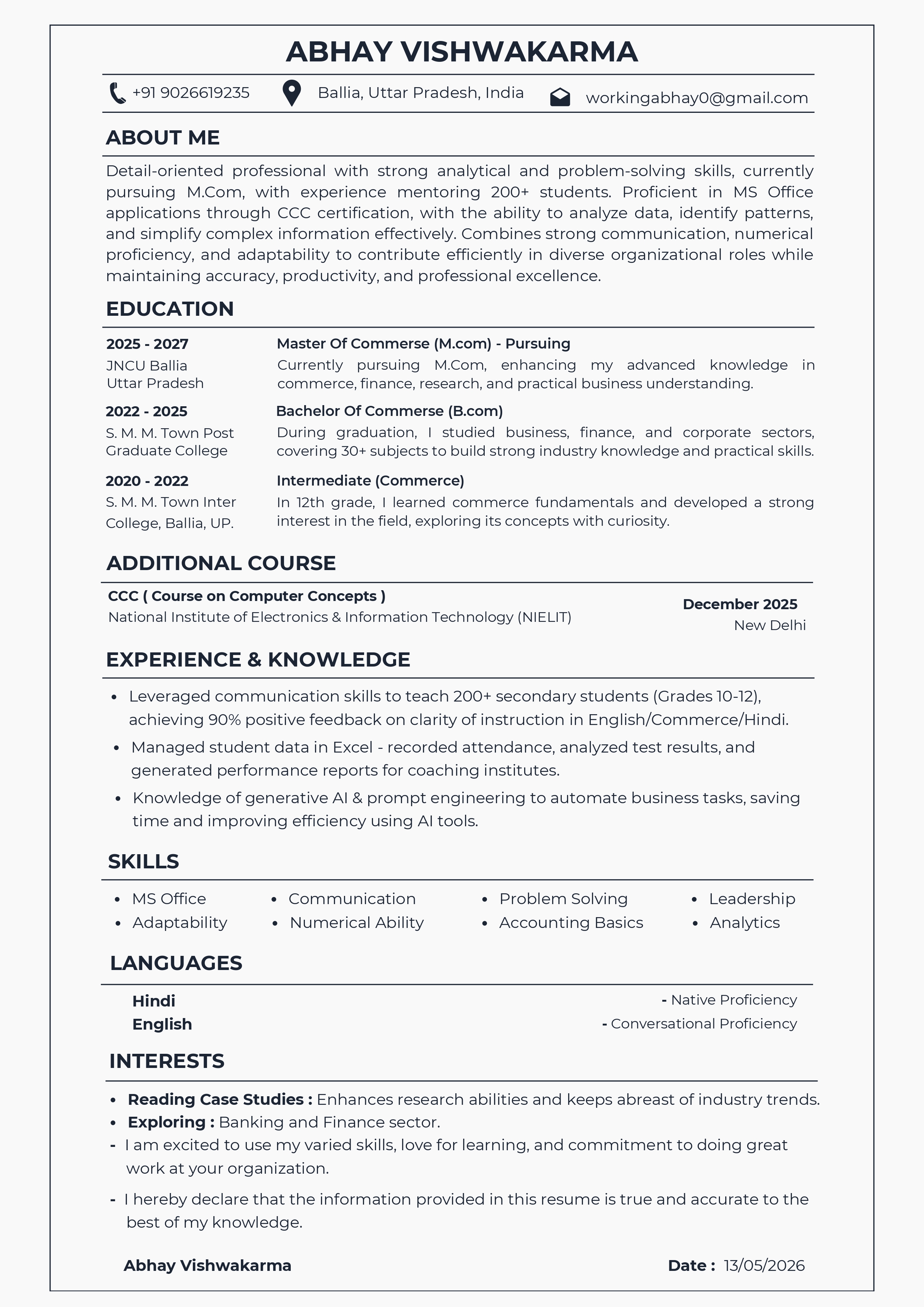 CV preview